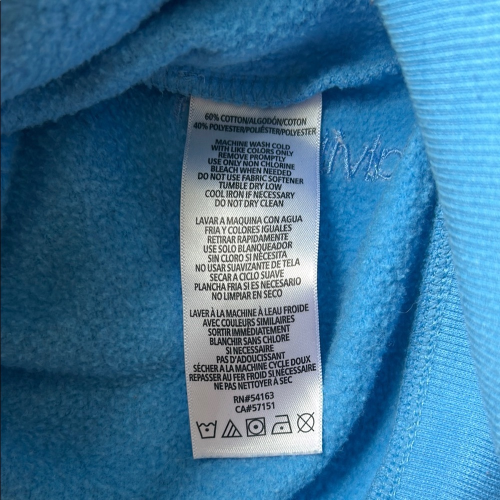 CALVIN KLEIN Performance Light Blue Cropped Hoodie Zip Up - Picture 12 of 12